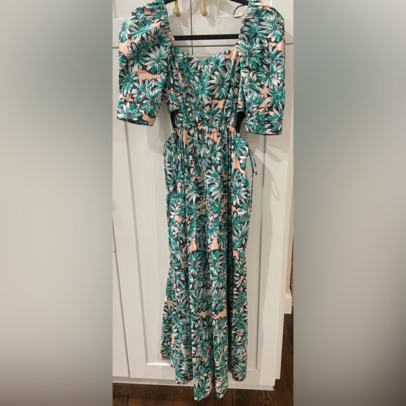 Zara Floral Print Midi Dress with side cutouts - Picture 7 of 9